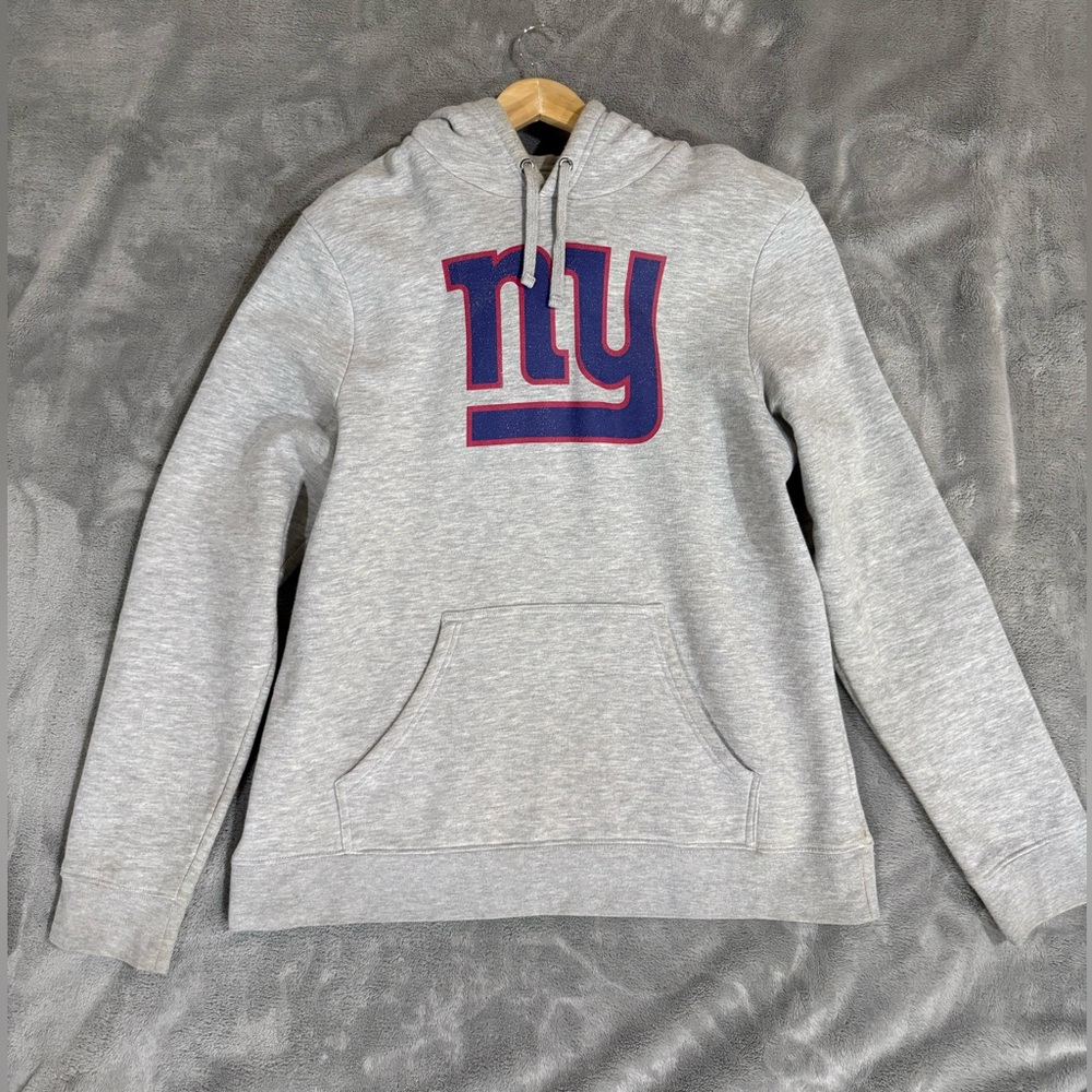 Gray Hoodie with Blue and Red Logo